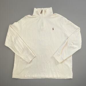 Polo Ralph Lauren Estate Rib 1/4 Zip Pullover Men's Size XXL Beige Cotton Logo